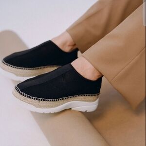 Kenzo Black K-Lastic Platform Espadrilles Sz 41